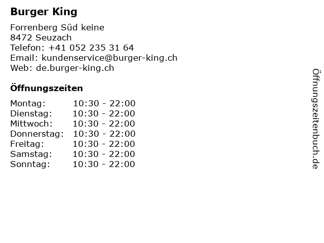 ᐅ Öffnungszeiten „Burger King“ | Forrenberg Süd keine in ᐅ Öffnungszeiten „Burger King“ | Forrenberg Süd keine in
